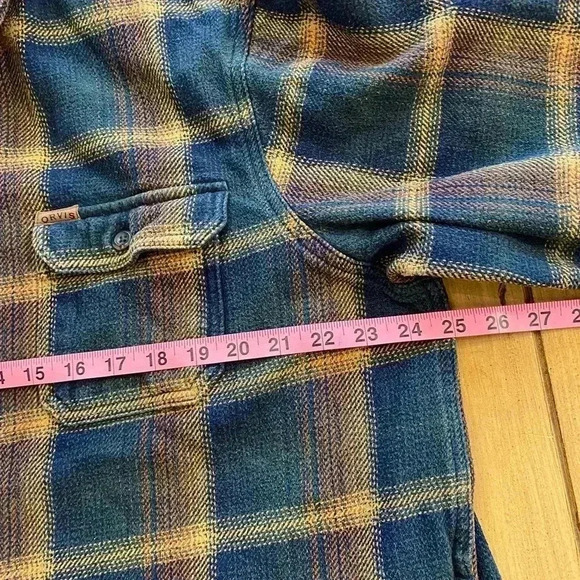 Orvis Men’s Heavyweight Shacket Cotton Plaid Blue Tan XXL - Picture 9 of 12